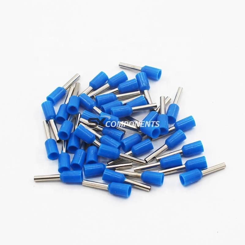 100pcs E0508 E7508 E1008 E1508 E2508 Insulated Ferrules Terminal Block Cord End Crimp Electrical Wire Terminal Connectors